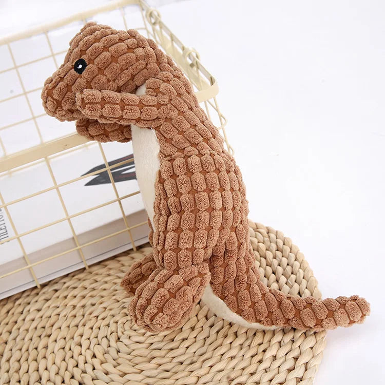 Soft Plush Squeaky Dog Toys Cartoon Cute Dinosaur Pets Cat Toy Outdoor Play Interactive Small Dog Chew Molar Toys