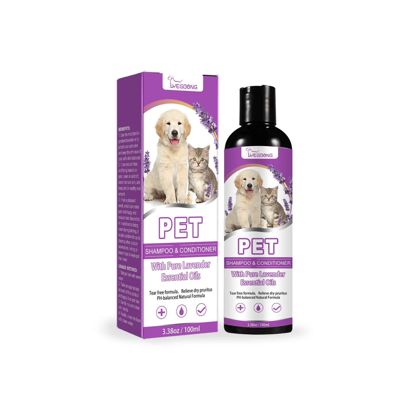 Pet Shampoo Flea Killer Hair Softening Relieve Itching Ph Balanced Cleaning Moisturizing Smooth Dog Shampoo for Sensitive Skin