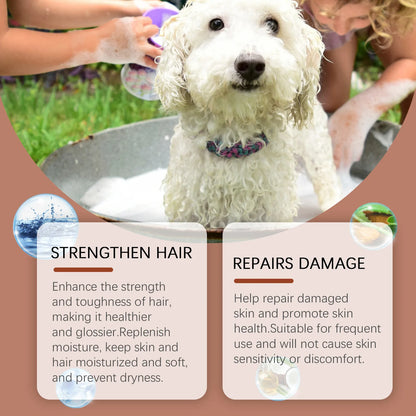 Dog Shampoo Conditioner Moisturizing for Sensitive Skin PH Balanced Anti Itching Flea Killer Dirt Mite Removal Pet Cleaning Foam