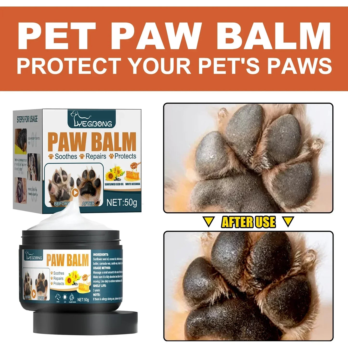 Cats Dogs Claw Protection Cream Pet Paw Balm Pet Paws Special Foot Care Foot Pad Protection Claw Protection Cream  Supplies