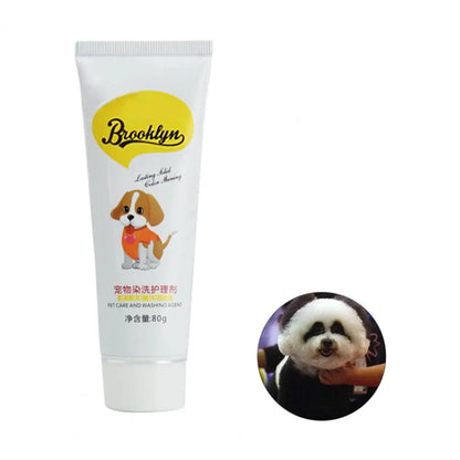 80g Pet Dog Cats Hair Color DIY Dye Agent Semi Permanent Dye Cream Non-Fading Colorful Dog Hair Bright Coloring Dyestuff Pigment