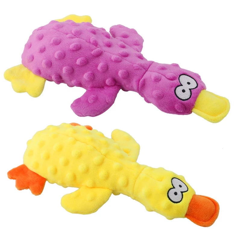 Funny Pet Plush Toys For Small Large Dogs Squeaky Sounding Chew Toys Duck Shaped Dog Interactive Toy Supplies