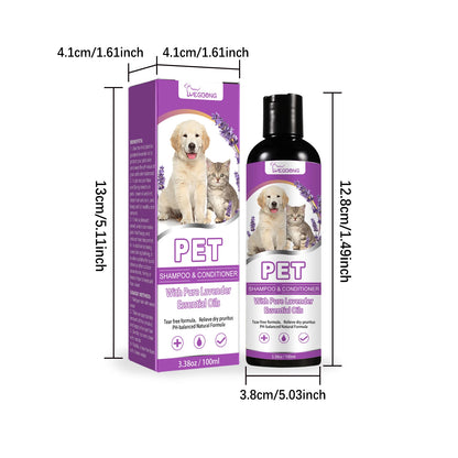 Pet Shampoo Flea Killer Hair Softening Relieve Itching Ph Balanced Cleaning Moisturizing Smooth Dog Shampoo for Sensitive Skin