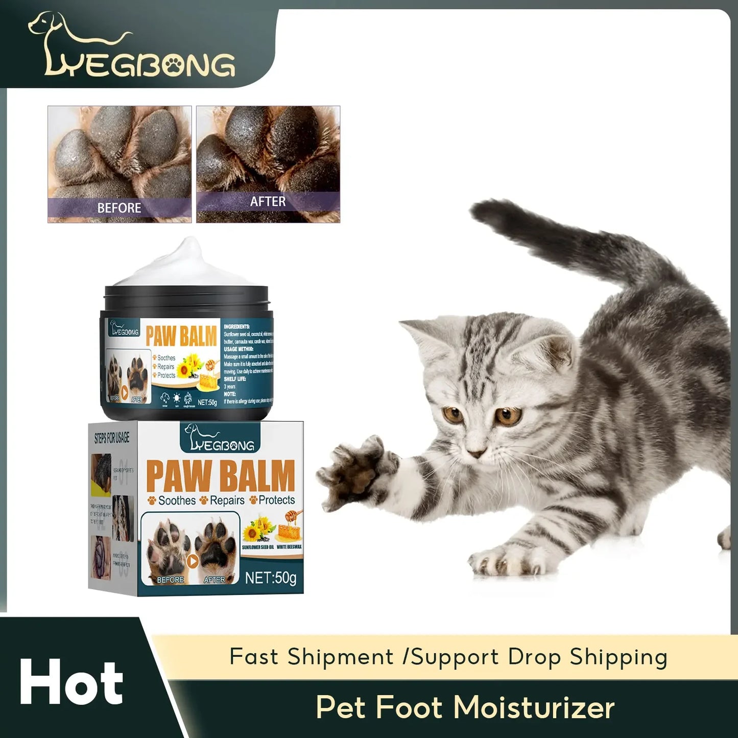 Cats Dogs Claw Protection Cream Pet Paw Balm Pet Paws Special Foot Care Foot Pad Protection Claw Protection Cream  Supplies