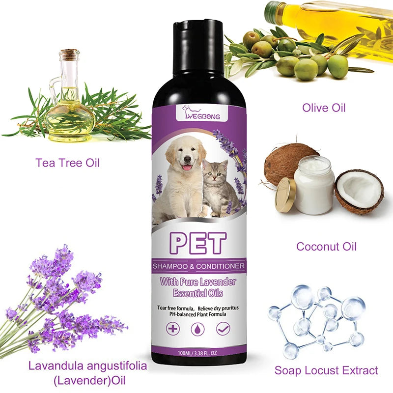 Puppy Shampoo for Dogs Dog Grooming Pet Things Flea and Tick Control Body Care Cats Hair Supplies Conditioner Knots Itching Home