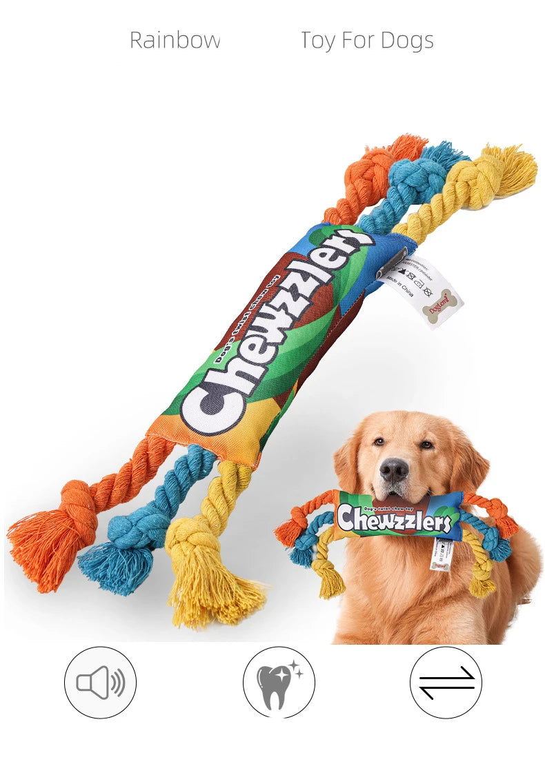 Dogs Toys Puppy colorful Cotton Chew Rope Knot Toy Durable Braided Dog Toys Dog Cleaning Teeth Braided Bone Rope