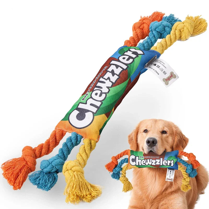 Dogs Toys Puppy colorful Cotton Chew Rope Knot Toy Durable Braided Dog Toys Dog Cleaning Teeth Braided Bone Rope