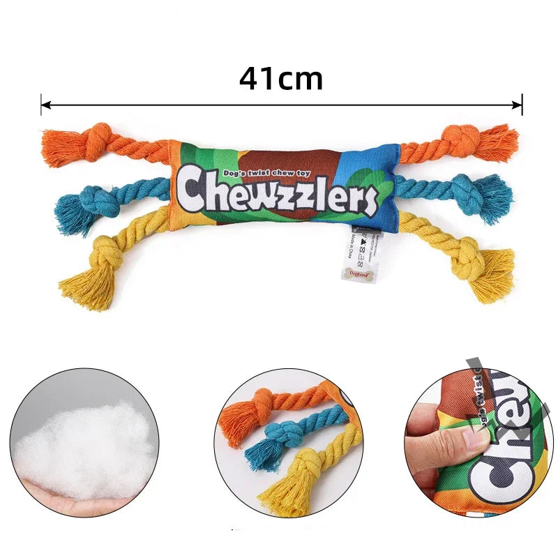 Dogs Toys Puppy colorful Cotton Chew Rope Knot Toy Durable Braided Dog Toys Dog Cleaning Teeth Braided Bone Rope