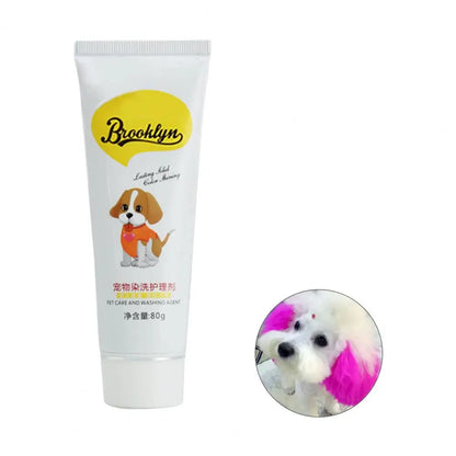 80g Pet Dog Cats Hair Color DIY Dye Agent Semi Permanent Dye Cream Non-Fading Colorful Dog Hair Bright Coloring Dyestuff Pigment