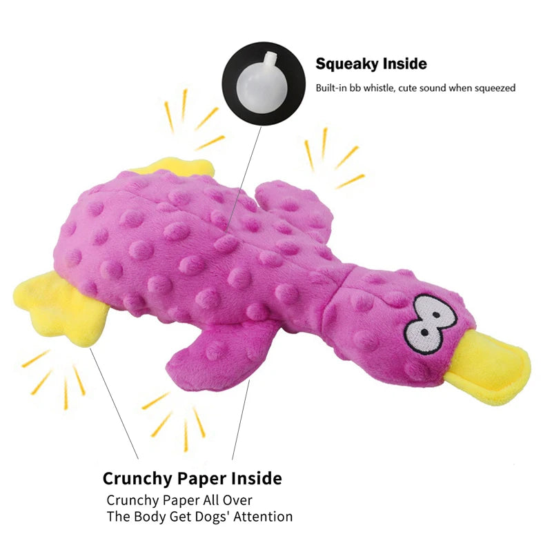 Funny Pet Plush Toys For Small Large Dogs Squeaky Sounding Chew Toys Duck Shaped Dog Interactive Toy Supplies