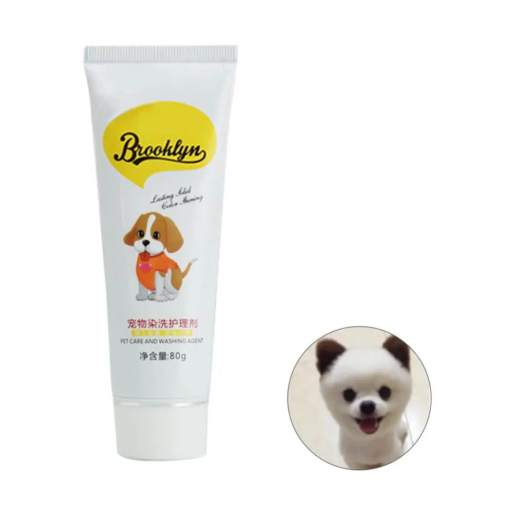 80g Pet Dog Cats Hair Color DIY Dye Agent Semi Permanent Dye Cream Non-Fading Colorful Dog Hair Bright Coloring Dyestuff Pigment