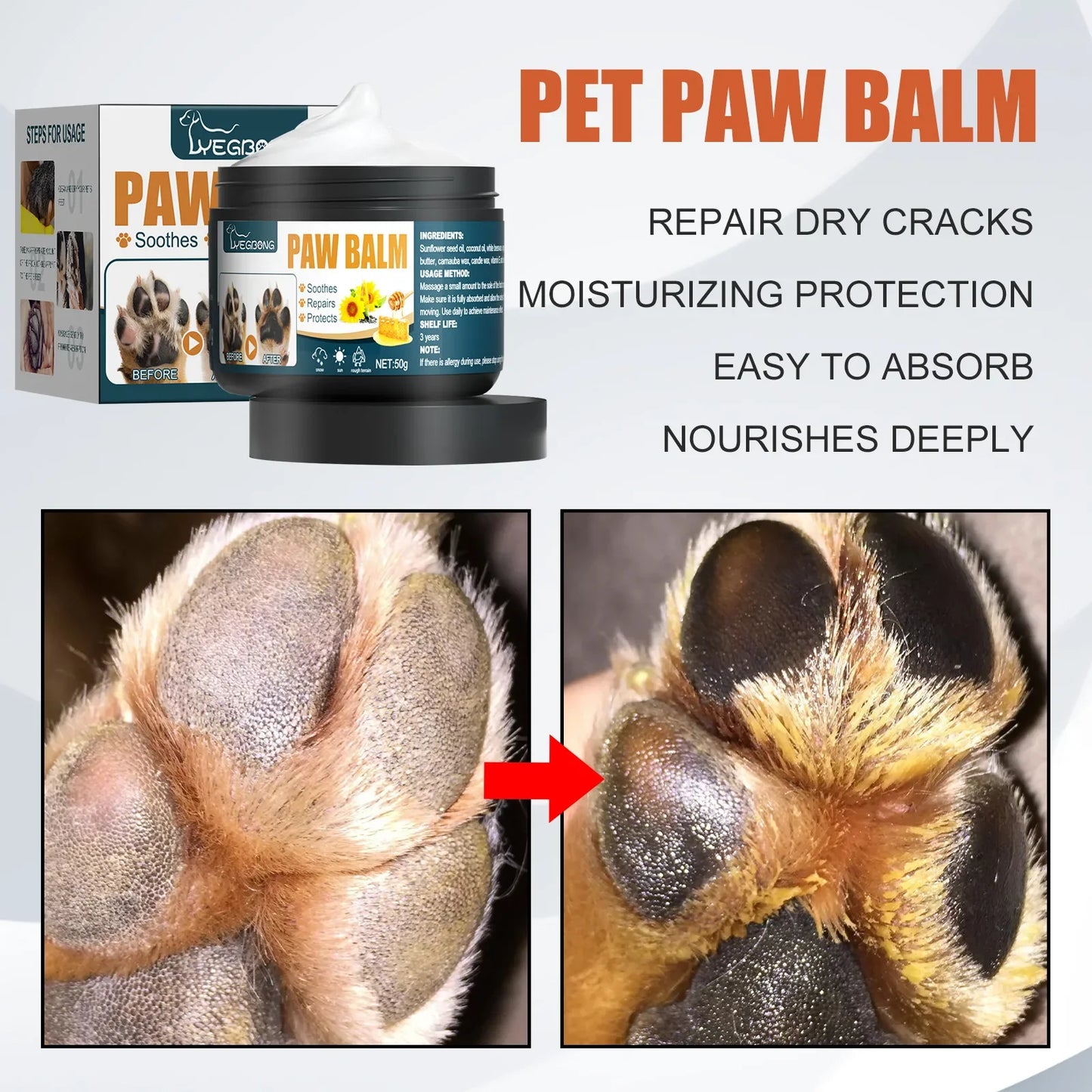 Cats Dogs Claw Protection Cream Pet Paw Balm Pet Paws Special Foot Care Foot Pad Protection Claw Protection Cream  Supplies