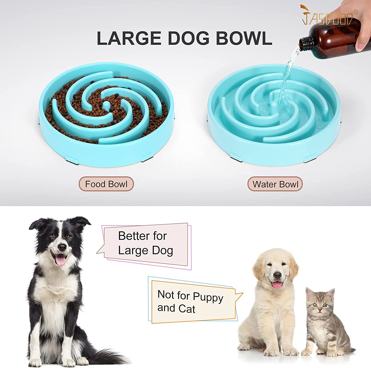 Slow Feeder Dogs Bowl for Large Medium Dogs,Anti-Gulping Pet Slower Food Feeding Bowls Stop Bloat,Preventing Choking Healthy Design Dogs Bowl